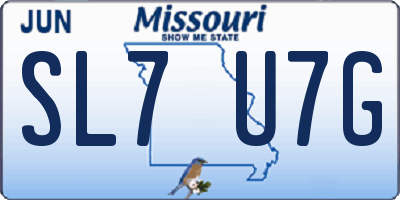 MO license plate SL7U7G