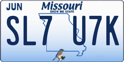 MO license plate SL7U7K