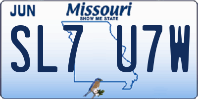 MO license plate SL7U7W