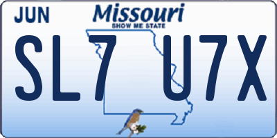 MO license plate SL7U7X