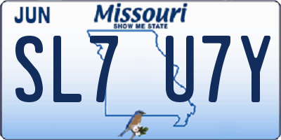 MO license plate SL7U7Y