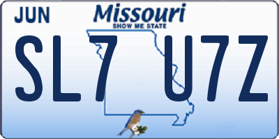 MO license plate SL7U7Z