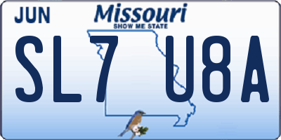 MO license plate SL7U8A