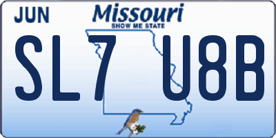 MO license plate SL7U8B