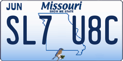 MO license plate SL7U8C