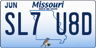 MO license plate SL7U8D