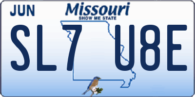 MO license plate SL7U8E
