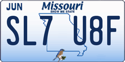 MO license plate SL7U8F