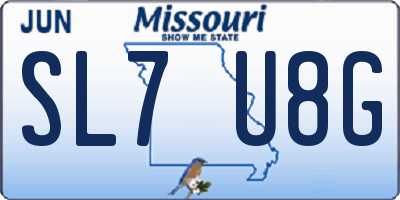 MO license plate SL7U8G