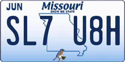 MO license plate SL7U8H