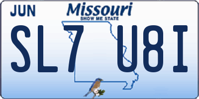 MO license plate SL7U8I
