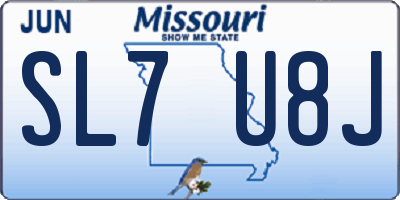 MO license plate SL7U8J