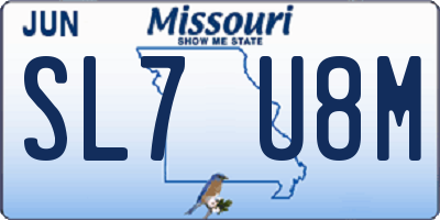 MO license plate SL7U8M