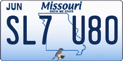 MO license plate SL7U8O