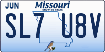 MO license plate SL7U8V