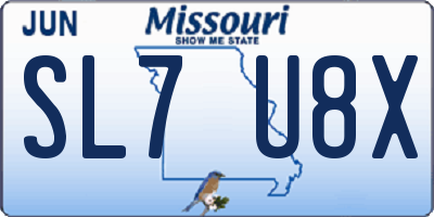 MO license plate SL7U8X