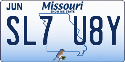 MO license plate SL7U8Y
