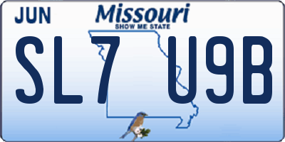 MO license plate SL7U9B