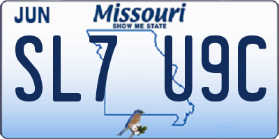 MO license plate SL7U9C