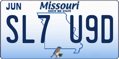 MO license plate SL7U9D