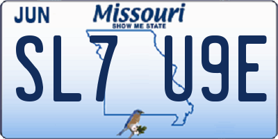 MO license plate SL7U9E