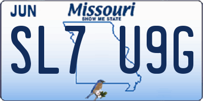 MO license plate SL7U9G