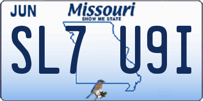 MO license plate SL7U9I
