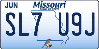 MO license plate SL7U9J