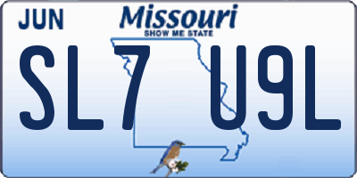 MO license plate SL7U9L