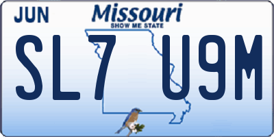 MO license plate SL7U9M