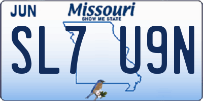 MO license plate SL7U9N