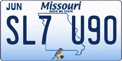 MO license plate SL7U9O