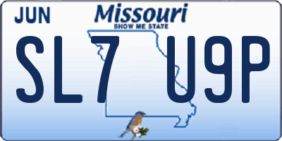 MO license plate SL7U9P