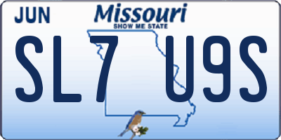 MO license plate SL7U9S