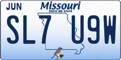 MO license plate SL7U9W