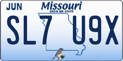 MO license plate SL7U9X