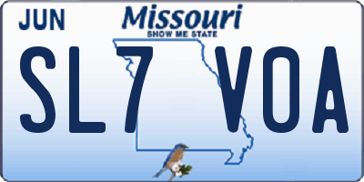 MO license plate SL7V0A