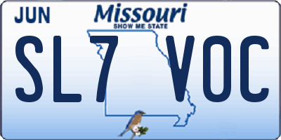 MO license plate SL7V0C