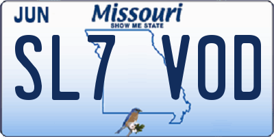 MO license plate SL7V0D
