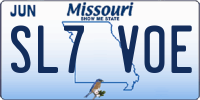 MO license plate SL7V0E