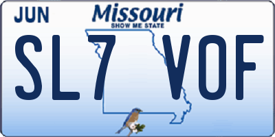 MO license plate SL7V0F
