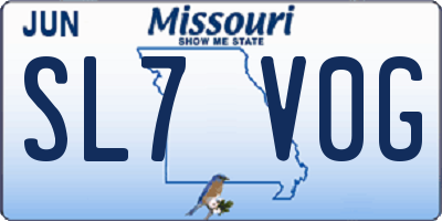 MO license plate SL7V0G