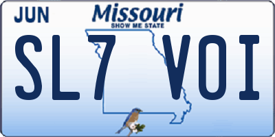 MO license plate SL7V0I