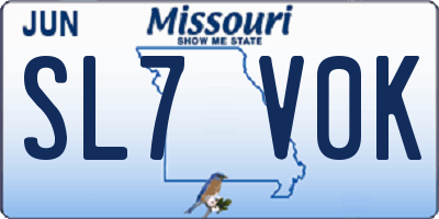 MO license plate SL7V0K