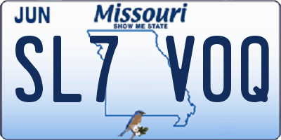 MO license plate SL7V0Q