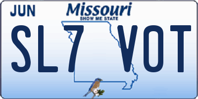 MO license plate SL7V0T