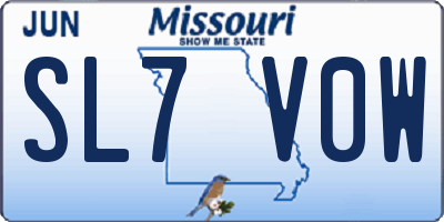 MO license plate SL7V0W
