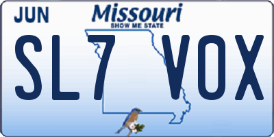 MO license plate SL7V0X