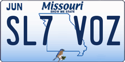 MO license plate SL7V0Z
