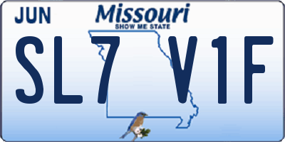 MO license plate SL7V1F